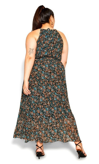 City Chic Regina Print Maxi Dress  Plus Size XL (22) New with Tag RRP $160