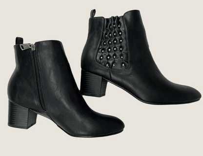 City Chic Joelle Ankle Boots Black EU 41 AS/US 10 - 8cm Block Heel 🖤 New 🖤