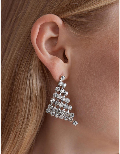 Mimco Galore Drop Earrings in Silver New *Genuine  RRP $100  Stunning + Dust Bag