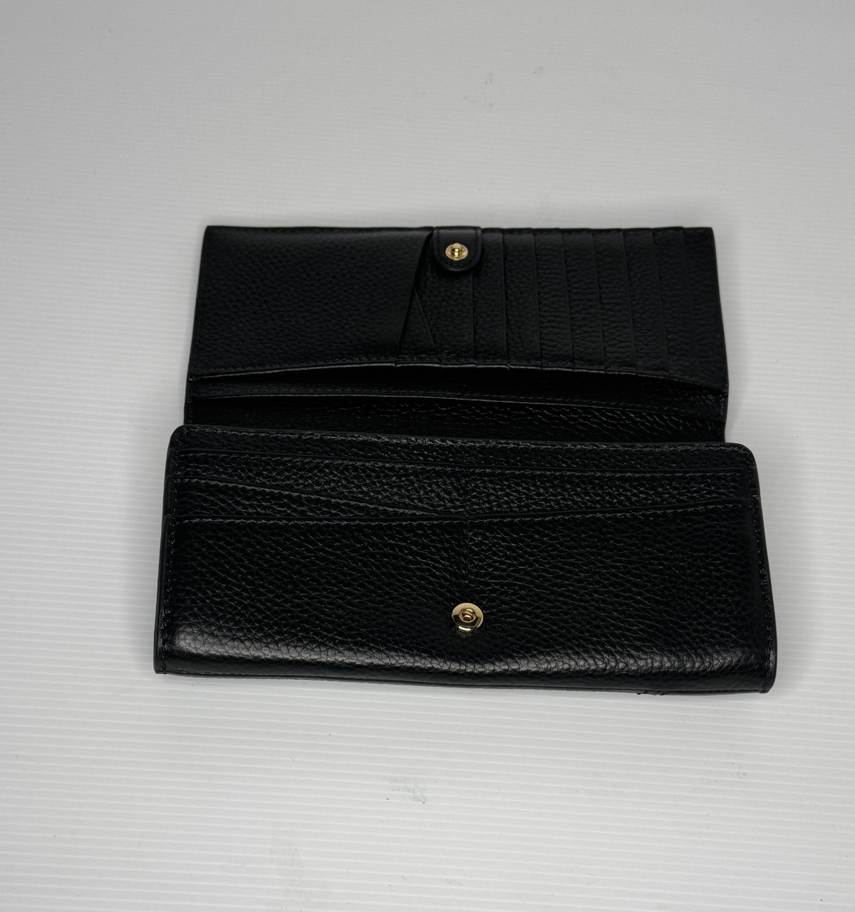Mimco Black Leather Drift Large Zip Wallet As New rrp $199 Genuine Leather