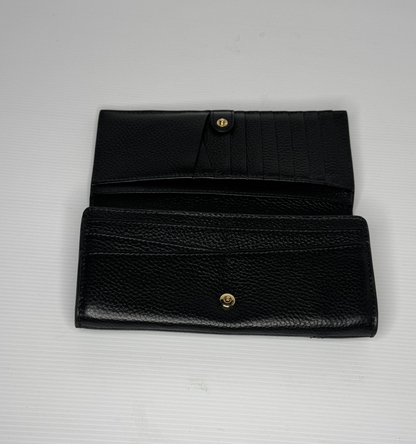 Mimco Black Leather Drift Large Zip Wallet As New rrp $199 Genuine Leather