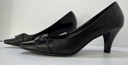 Sandler Black Black Leather Shoes Pumps Size 10.5 B Aus 39 Eu As New