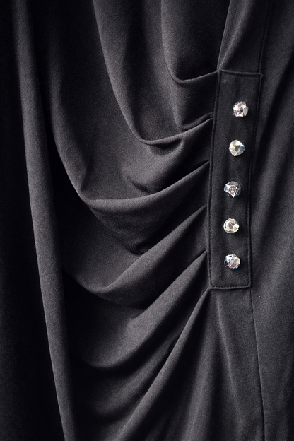🖤 Taking Shape Top Plus Size XL (22-24) Black Drape Rinestone Detail NWT 🖤