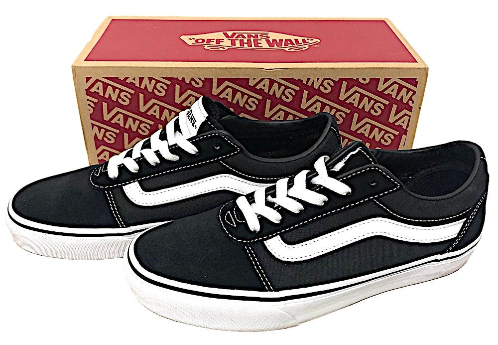 VANS WARD SUEDE/CANVAS Black White - Size 9 W - Worn Once VN0A3IUNIJU RRP $140