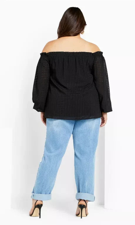 City Chic Ladies Klara Long Sleeve Top Plus Size 16 New with Tag RRP $120