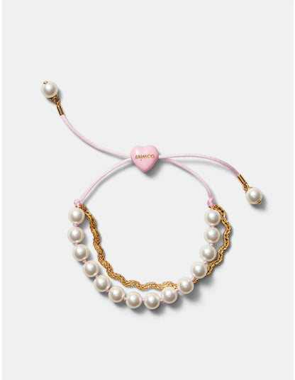 Mimco NEW Heart Beat Pearl Bracelet Pink 🖤🖤🖤 Genuine RRP $59.95