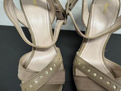 MIMCO All Leather Flatform Wedge Heels Sandals - Tan - EU 40 / AU 9 As New