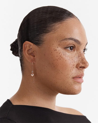 MIMCO Thread Heart Earrings 🖤 Rose Gold 🖤 New with Tags and Dust Bag RRP $70
