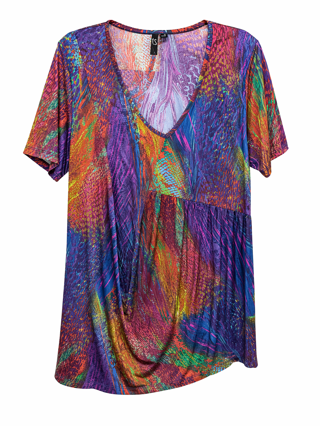 Taking Shape Colourful Flattering asymmetric hemline Plus Size XXS 12-14 No Iron