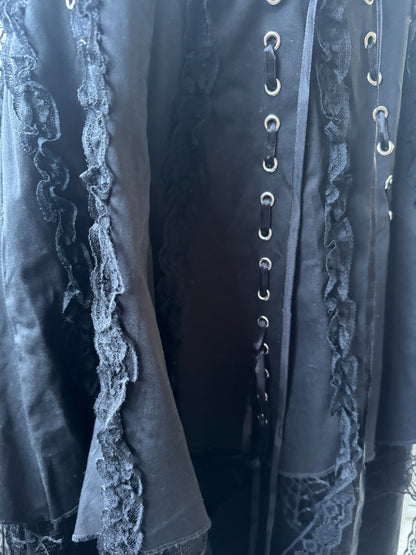 Hearts & Roses London Black Gothic Tiered Halter Dress 14 As New