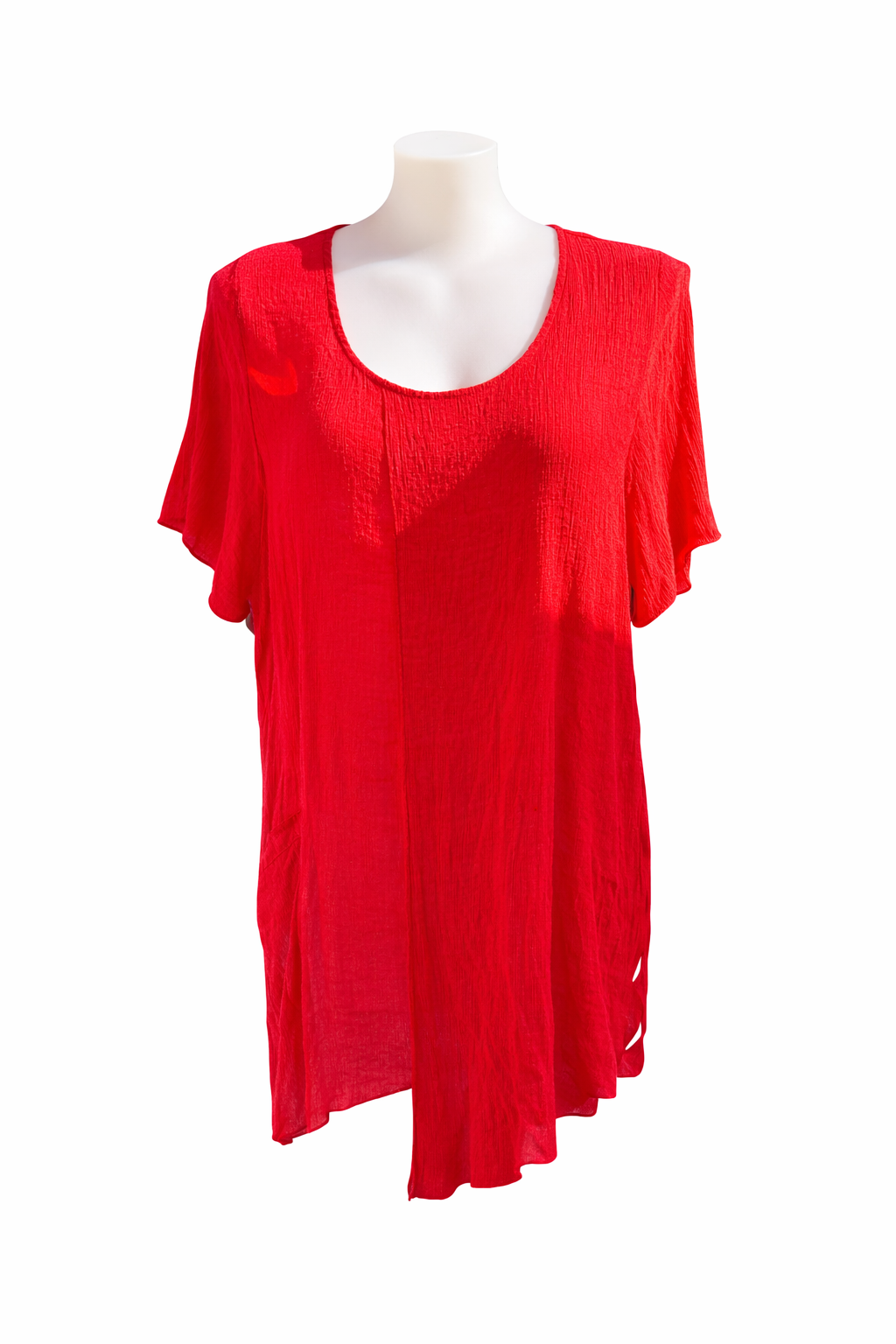 Taking Shape Plus Size 22 Vivid Red Top Relaxed Fit Short Sleeve As New