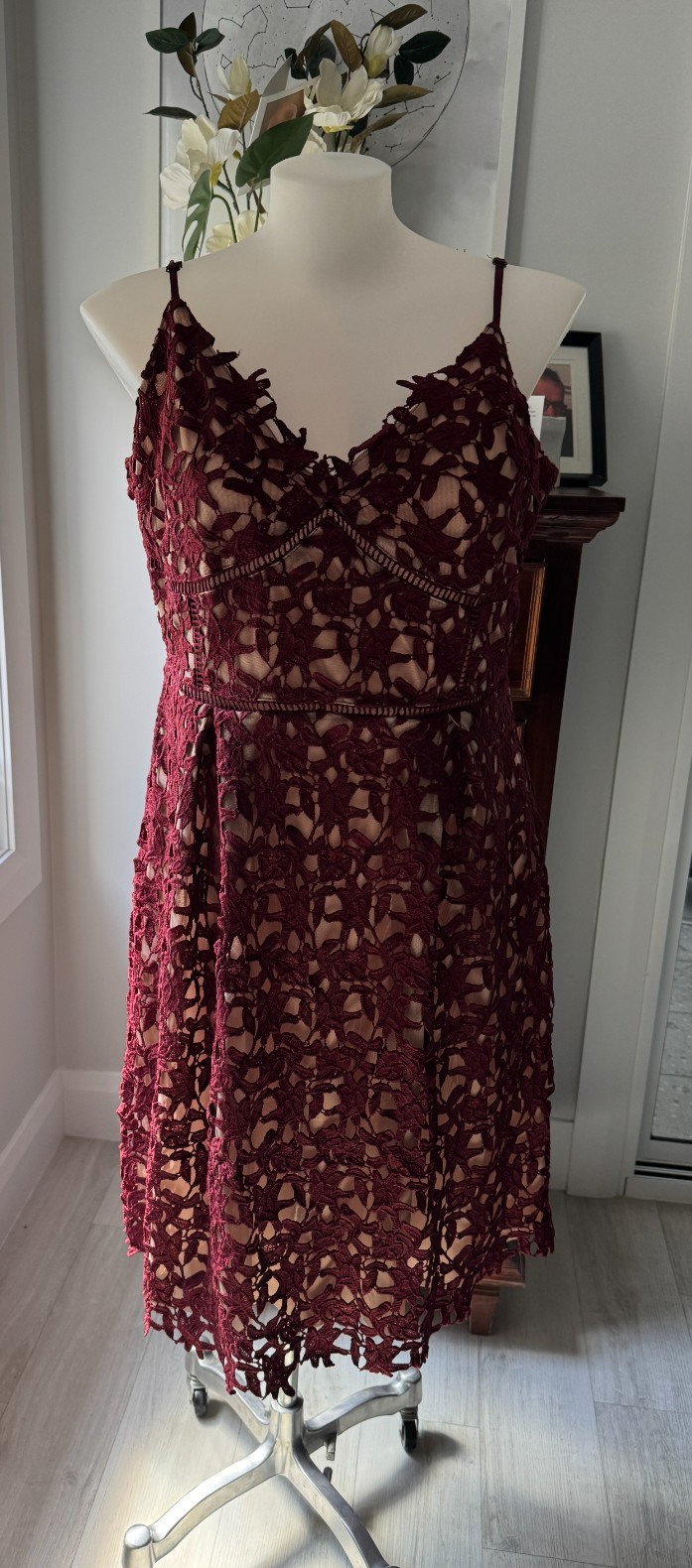 City Chic *So Fancy*  Dress Burgundy Lace as New - Plus Size 20 -  RRP $170
