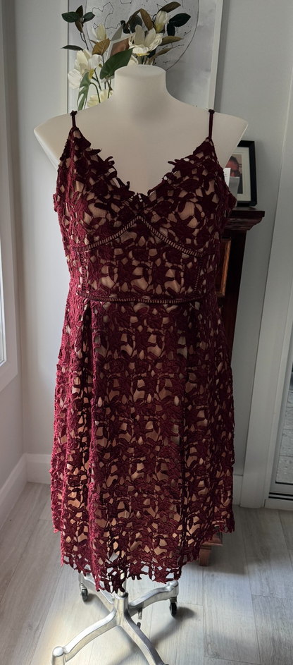 City Chic *So Fancy*  Dress Burgundy Lace as New - Plus Size 20 -  RRP $170