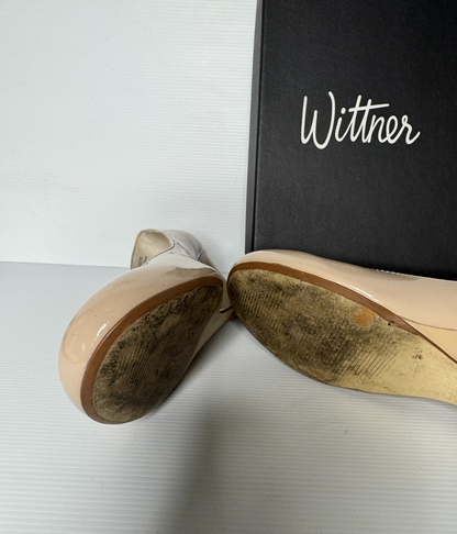 Wittner Winston Nude Patent Low Wedges Stunning & Versatile RRP $140 As New EU39