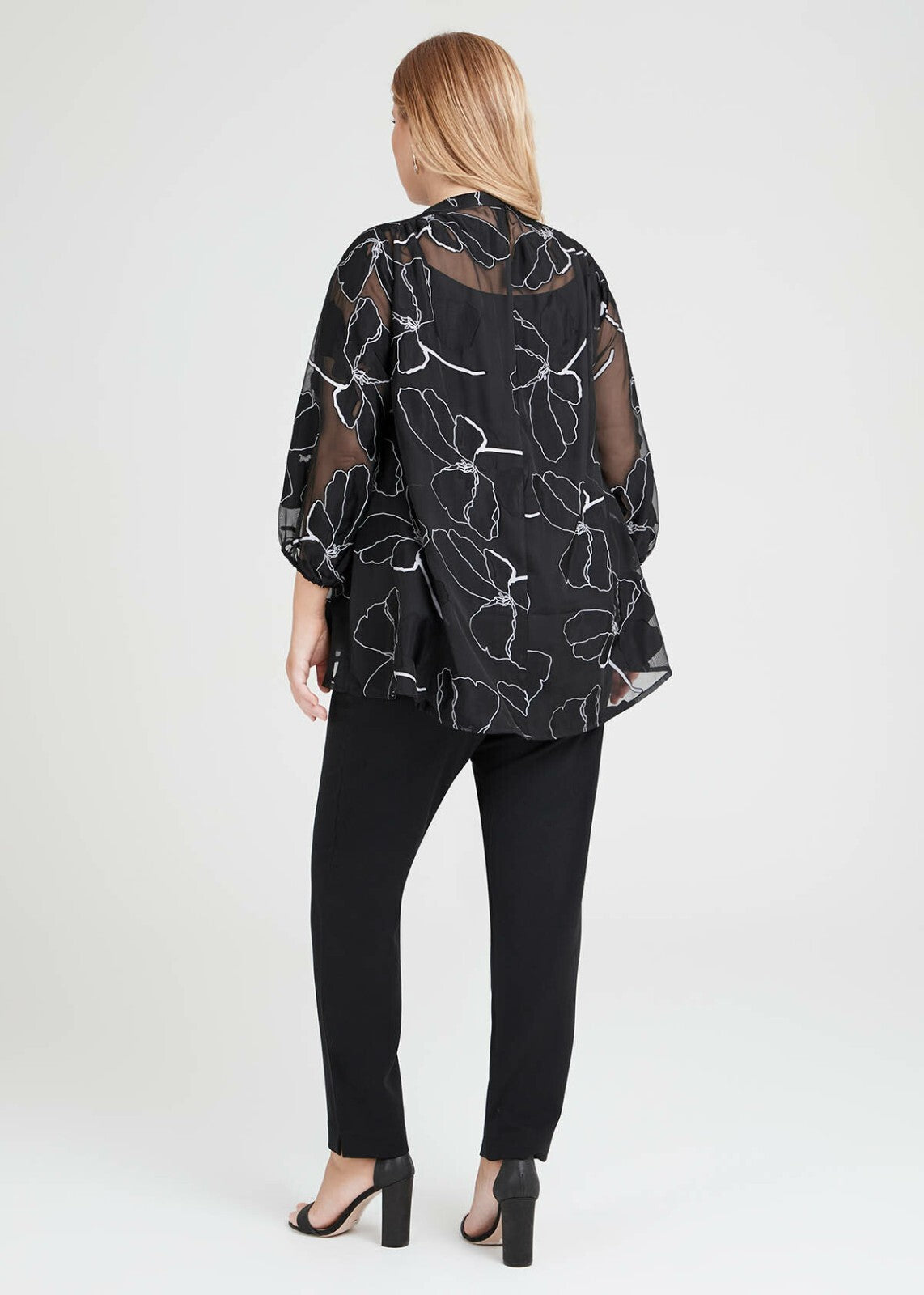 Taking Shape Midnight Poppy Chiffon Top Plus Size 14 New RRP 159