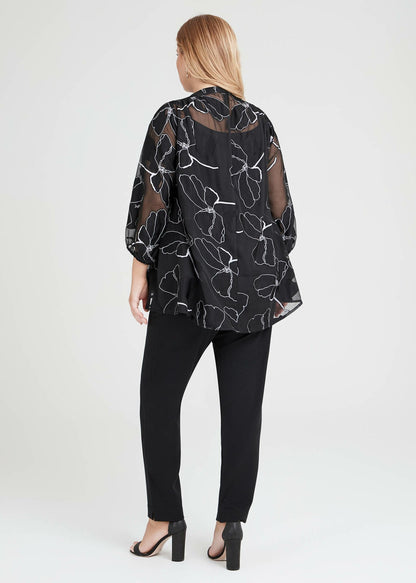 Taking Shape Midnight Poppy Chiffon Top Plus Size 14 New RRP 159