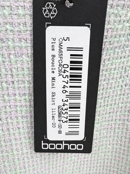 Boohoo Plus Boucle Blazer (22) & Skirt (20) Set Mint Green RRP $182 NEW
