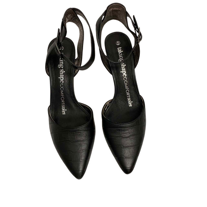 Taking Shape Serena Pointed Toe Black Leather Stiletto. New RRP $169.95