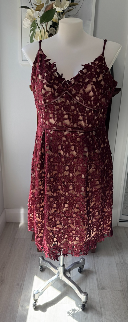 City Chic *So Fancy*  Dress Burgundy Lace as New - Plus Size 20 -  RRP $170