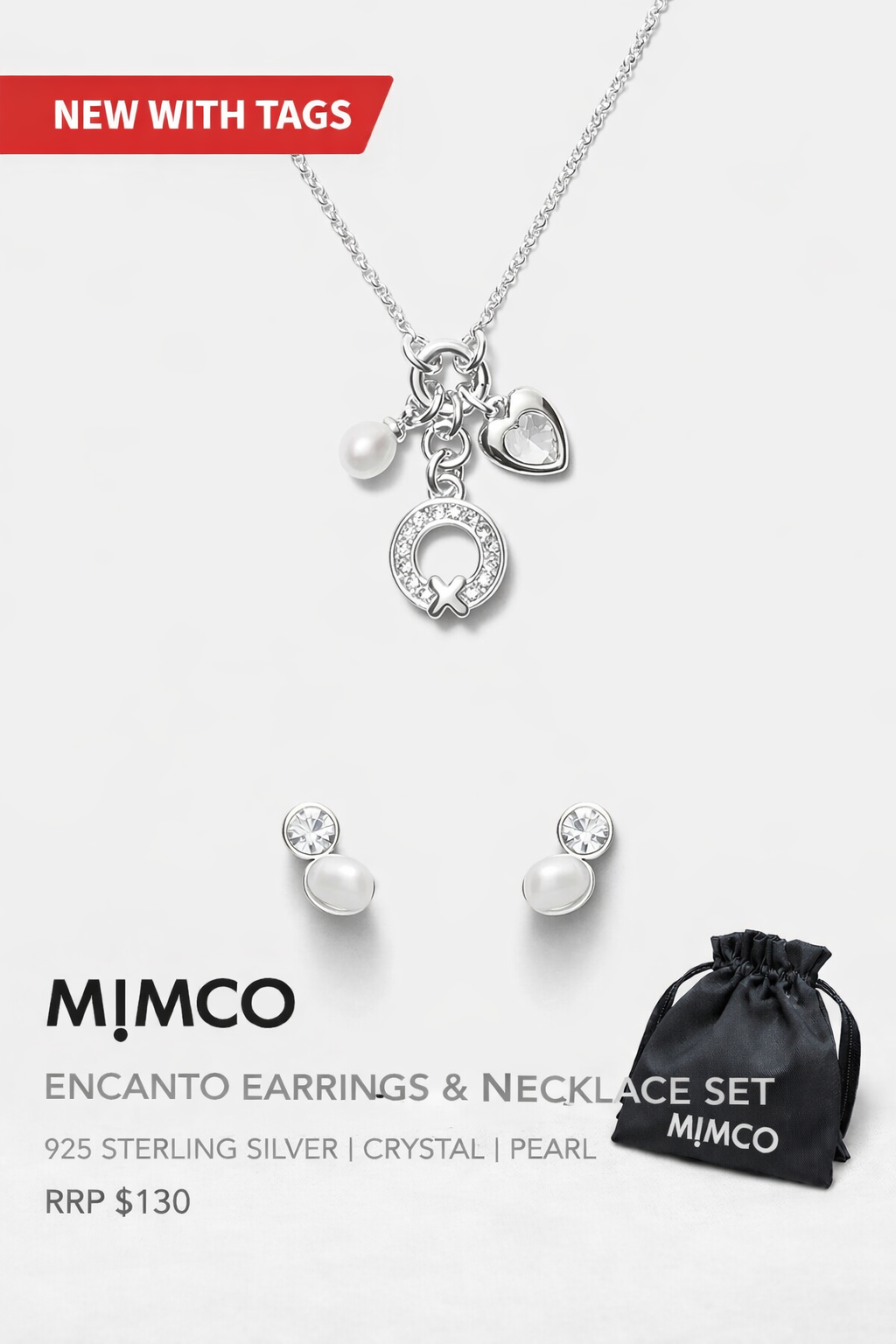 MIMCO Mystique Earrings Duo set  in Silver  4 pieces✨ with Dust Bag RRP $130 ✨