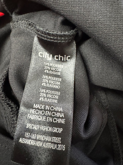 City Chic Peplum Cropped Blazer Black Plus Size L 20 New RRP $100