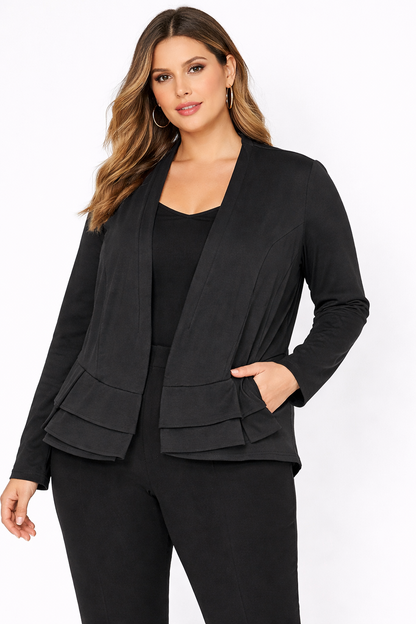 City Chic Peplum Cropped Blazer Black Plus Size L 20 New RRP $100