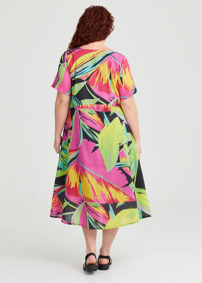 Taking Shape 100% Cotton Gauze Favourite Dress sze 14 in Pop Floral RRP $150 NEW