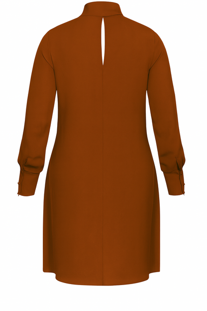 City Chic Tunic Shirt with Neck Tie Rust Plus Size M 18 RRP $90 NEW