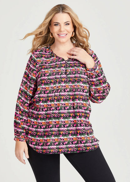 Taking Shape Natural Hearts Pintuck Top  Plus Size 14 RRP $140 New