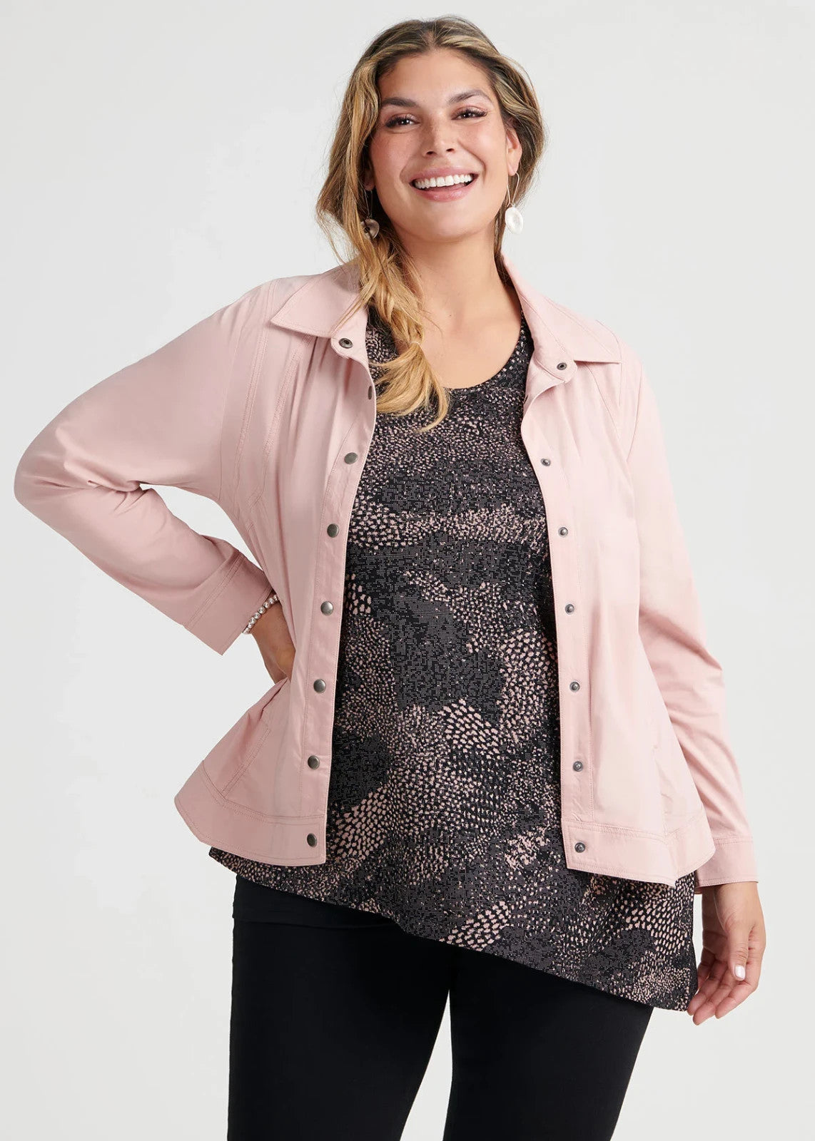 Taking Shape Midnight Stitching Jacket in Dusty Pink  Plus Size 16 New RRP $140