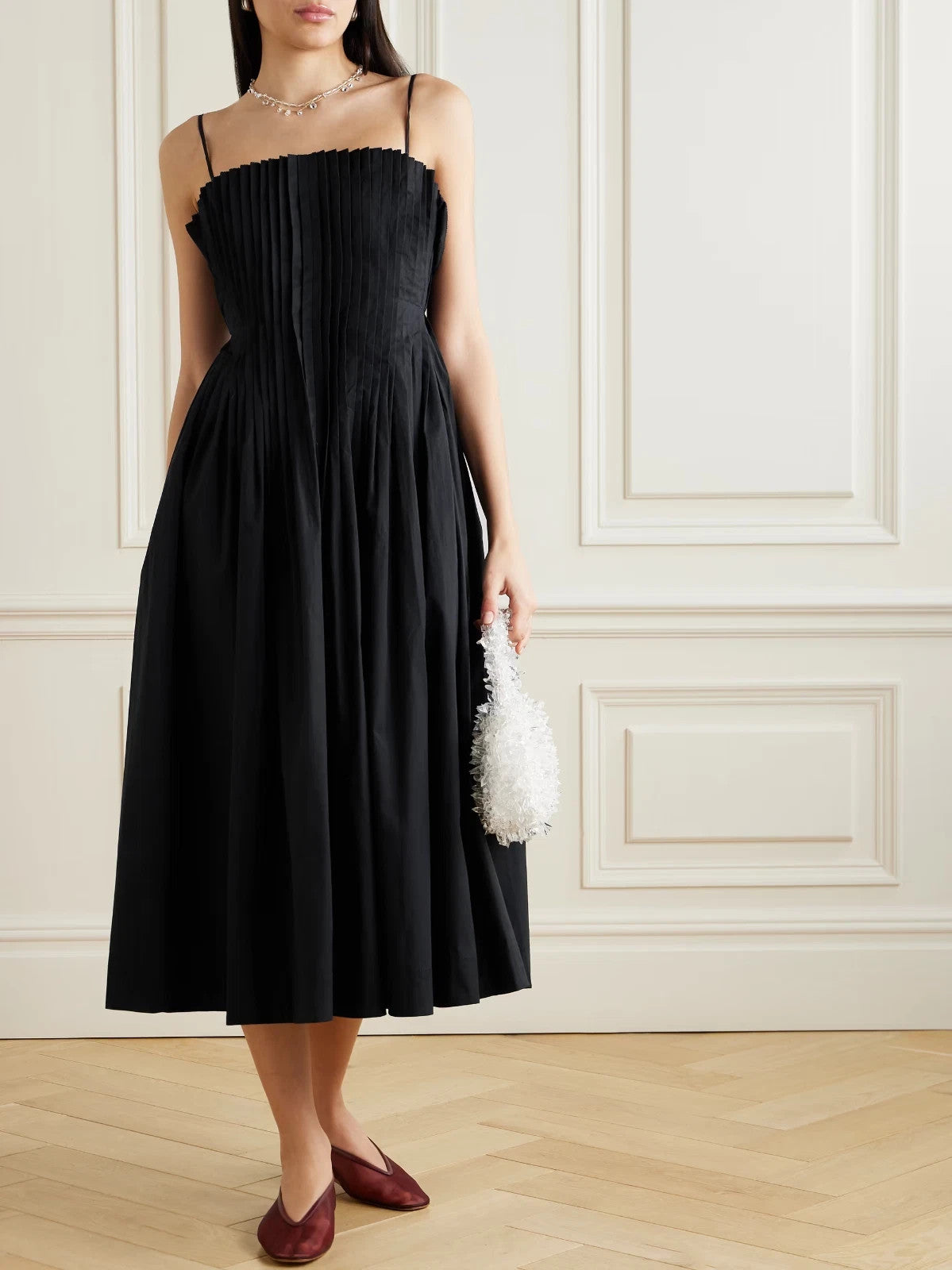 Portmans Linda pintuck dress Black 100% Cotton 16 New RRP $199.95🌹 Stunning 🌹