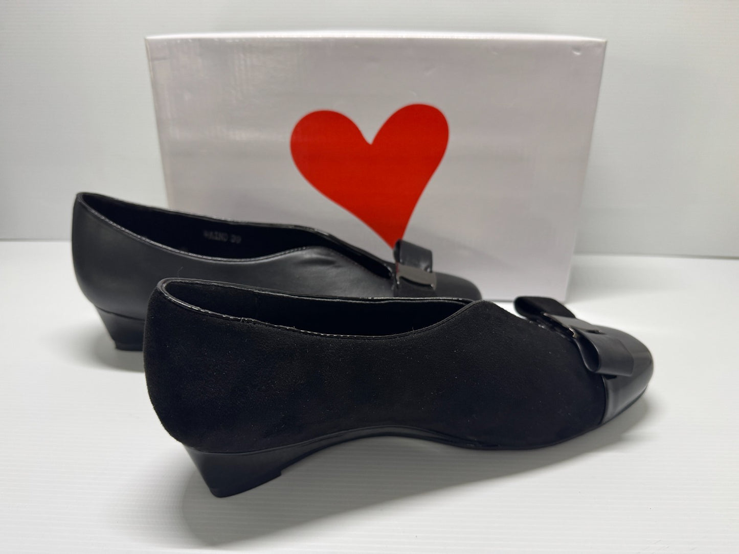 I Love Billy Black  loafers Slip On Shoes Bow detail quirky size  39(8.5) unique