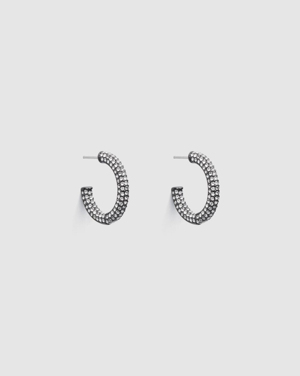 Mimco New Genuine Splendour Pave Hoop Stud Earrings + Dust Bag RRP $79.90
