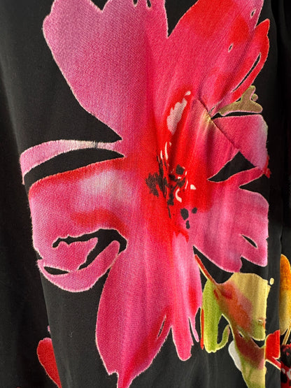 Taking Shape Bouquet Satin Burnout Top Plus Size 14 Floral Blouse 🖤 Stunning 🖤