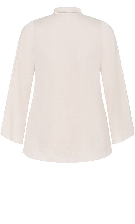 City Chic Mahalia Neck Tie Top - champagne XXL Plus size 24 New RRP $95