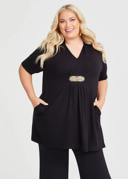 TS Taking Shape Bead Detail Natural Tunic Plus Size 16 New RRP $140 Stunning