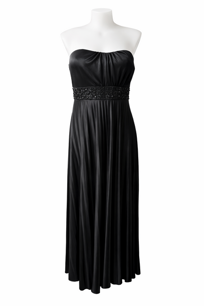 City Chic Black Helena Strapless Beaded Maxi Dress Plus Size 16  🖤 RRP $150🖤