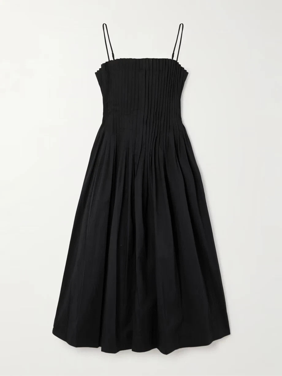 Portmans Linda pintuck dress Black 100% Cotton 16 New RRP $199.95🌹 Stunning 🌹