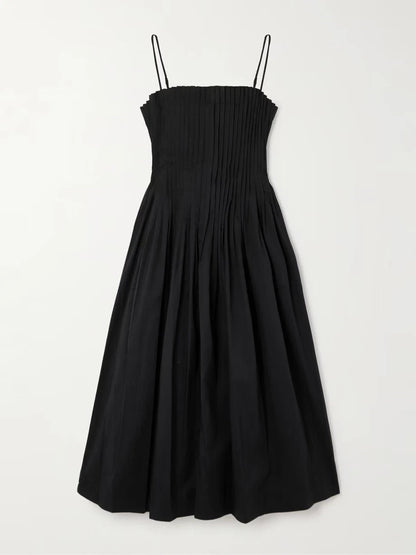 Portmans Linda pintuck dress Black 100% Cotton 16 New RRP $199.95🌹 Stunning 🌹