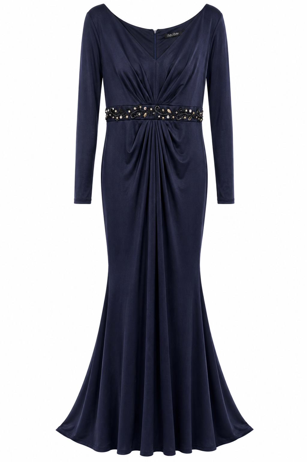 ✨ Ever Pretty Navy Sequin Lace Gown AU 16/18 Elegant Full Length Formal Dress ✨