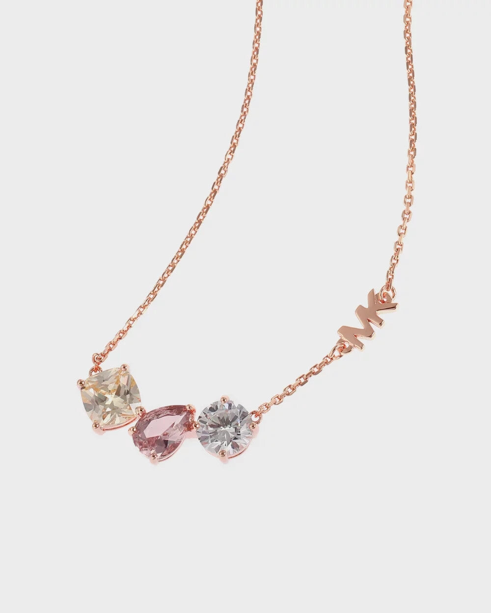 Michael Kors MK 14K Rose Gold-Plated Sterling Silver Cluster Necklace RRP $295