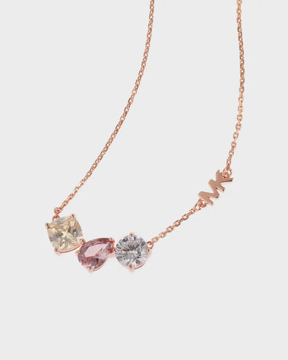 Michael Kors MK 14K Rose Gold-Plated Sterling Silver Cluster Necklace RRP $295