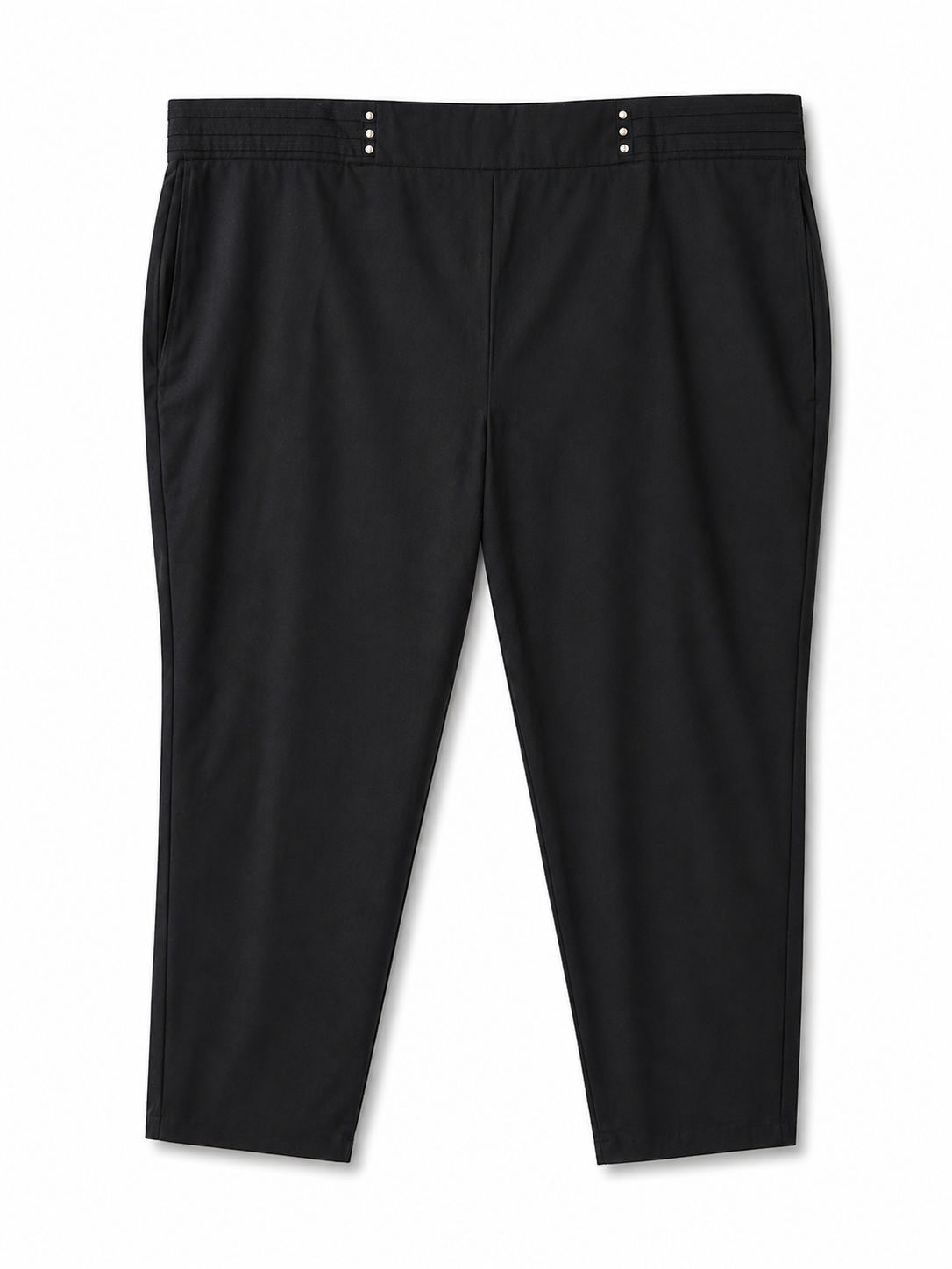 Autograph Black Pants Size 28 Full Length Stud Trim Stretch Plus NWT RRP $100
