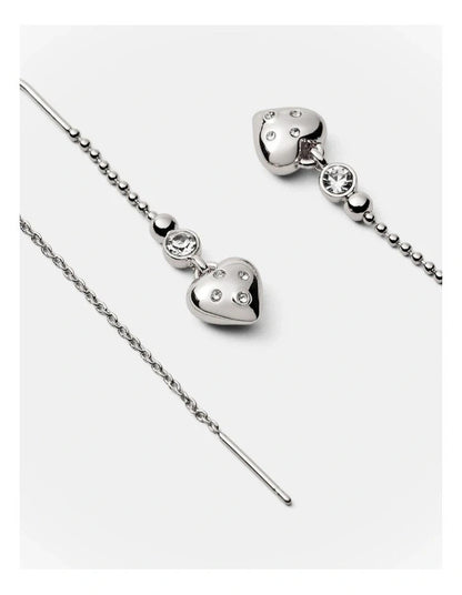 MIMCO Thread Heart Earrings 🖤 Silver 🖤 New with Tags and Dust Bag RRP $70