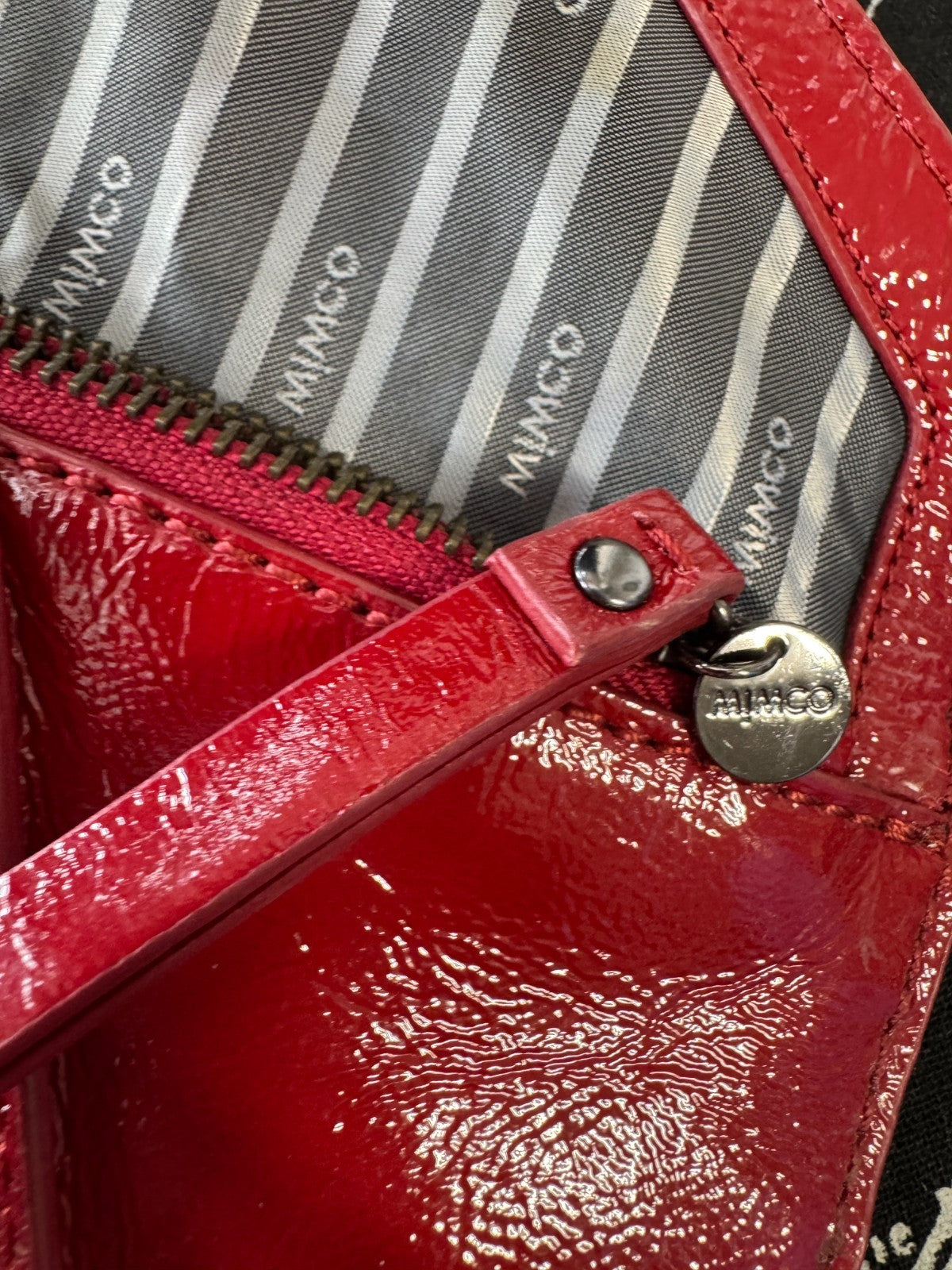 MIMCO 🌟Vintage🌟 Molter Envelope Turnlock Clutch in Patent Leather in Scarlet