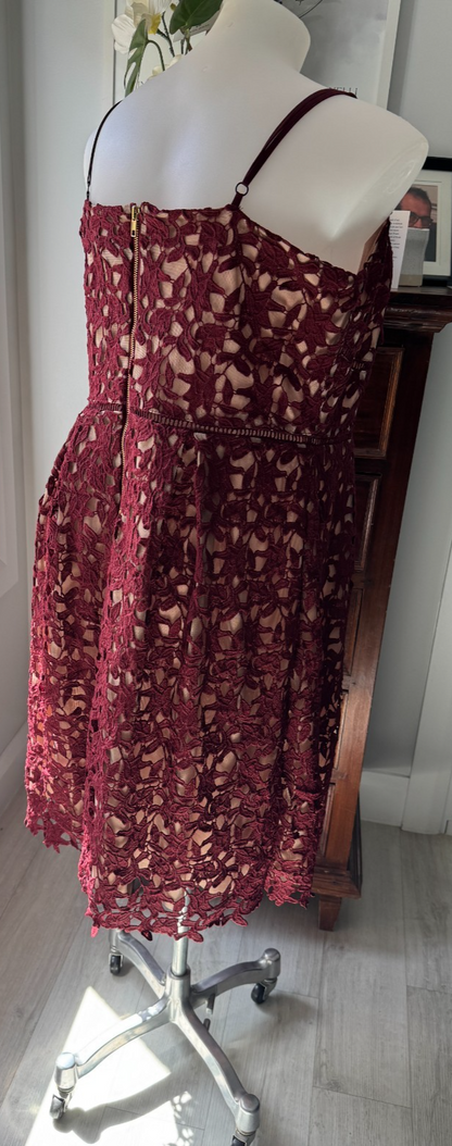 City Chic *So Fancy*  Dress Burgundy Lace as New - Plus Size 20 -  RRP $170