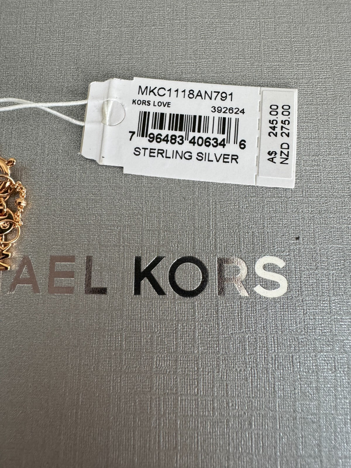 Michael Kors MK Heart Love Rose Gold Plated Silver Bracelet New RRP $245 Genuine