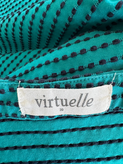 Taking Shape Plus Size 20 Blue & Green Cotton Top Relaxed Fit 3/4 Sleeve As New