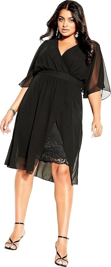 CITY CHIC Love Affair Dress - Black Plus Size M - 18  RRP $139.95 NEW With Tags