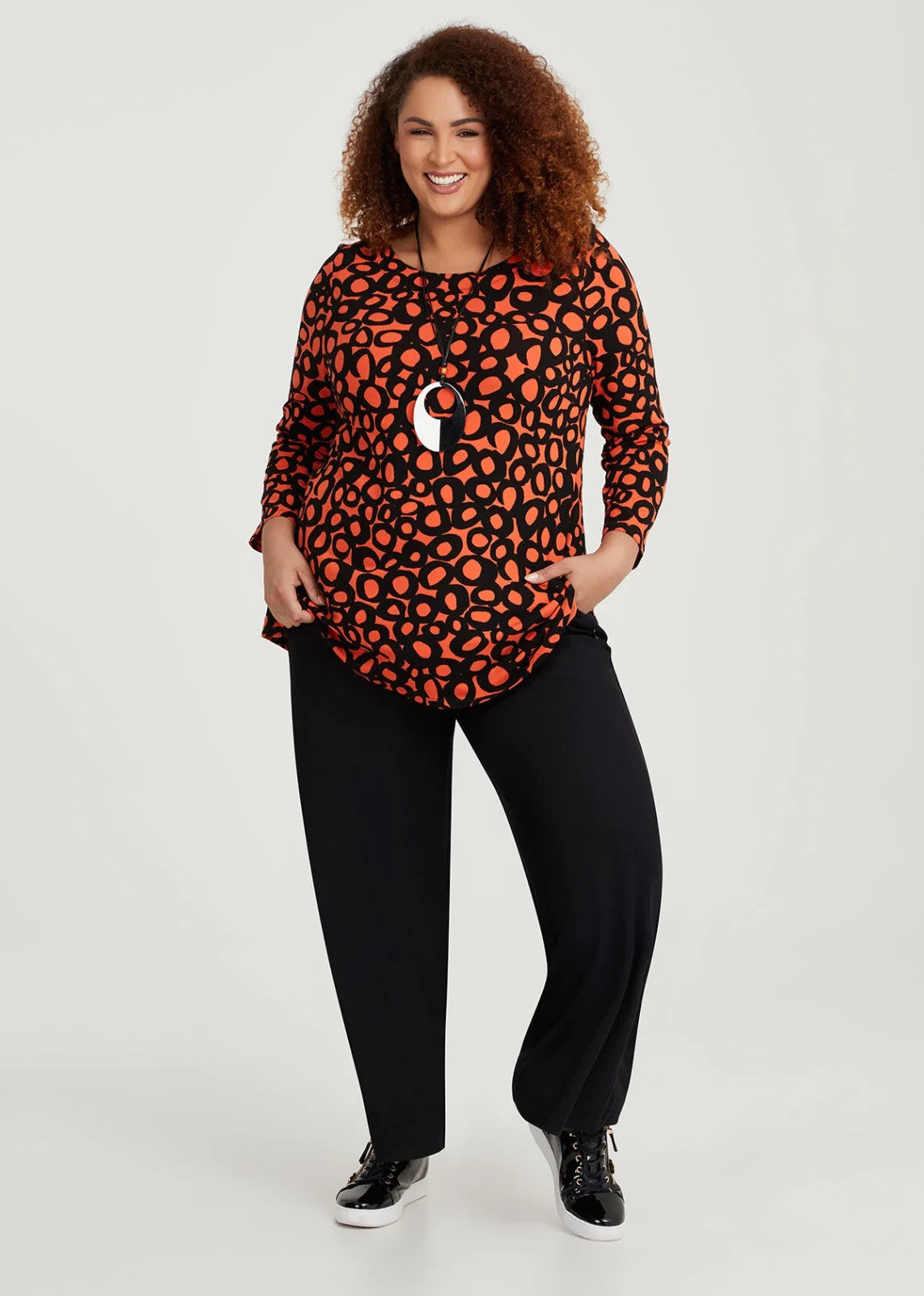 🍊 Taking Shape “Natural Orange Fizz” Top Plus Size 30 | Stretch Viscose As New